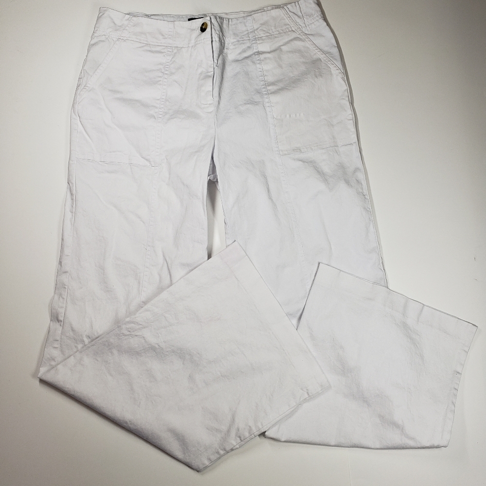 Boston Proper Wide Leg White Pants Size 10